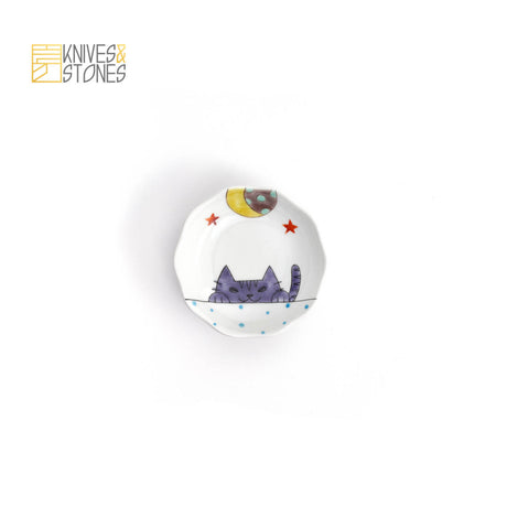 Meow Theme Tapas Plate Set of 5 Kutani Ware