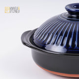 Japanese Do Nabe (Clay Pot) -  Ginpo Blue Chrysanthemum