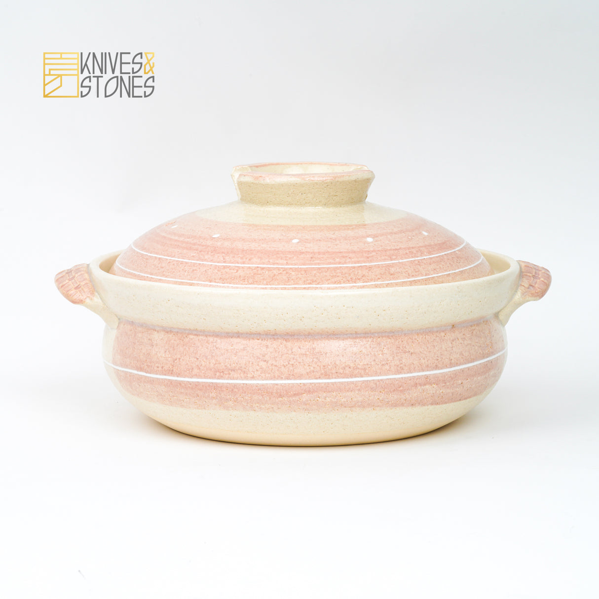 Japanese IH Do Nabe (Clay Pot) - Pink Pearl, INDUCTON COMPATIBLE