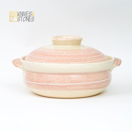 Japanese IH Do Nabe (Clay Pot) - Pink Pearl, INDUCTON COMPATIBLE