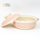 Japanese IH Do Nabe (Clay Pot) - Pink Pearl, INDUCTON COMPATIBLE