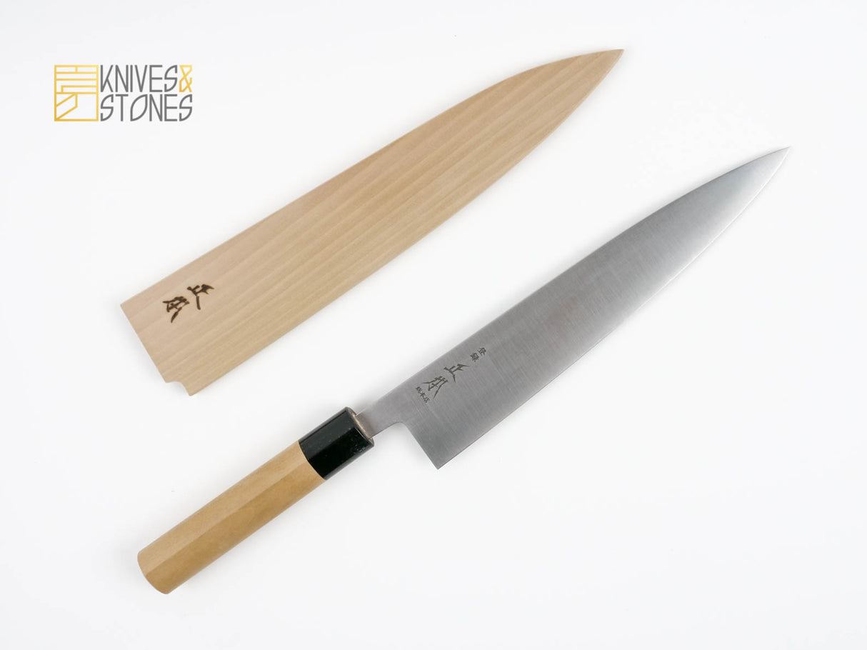 Masamoto Sohonten KS Series Gyuto 240 mm KS3124 with Saya, Black Ferrule