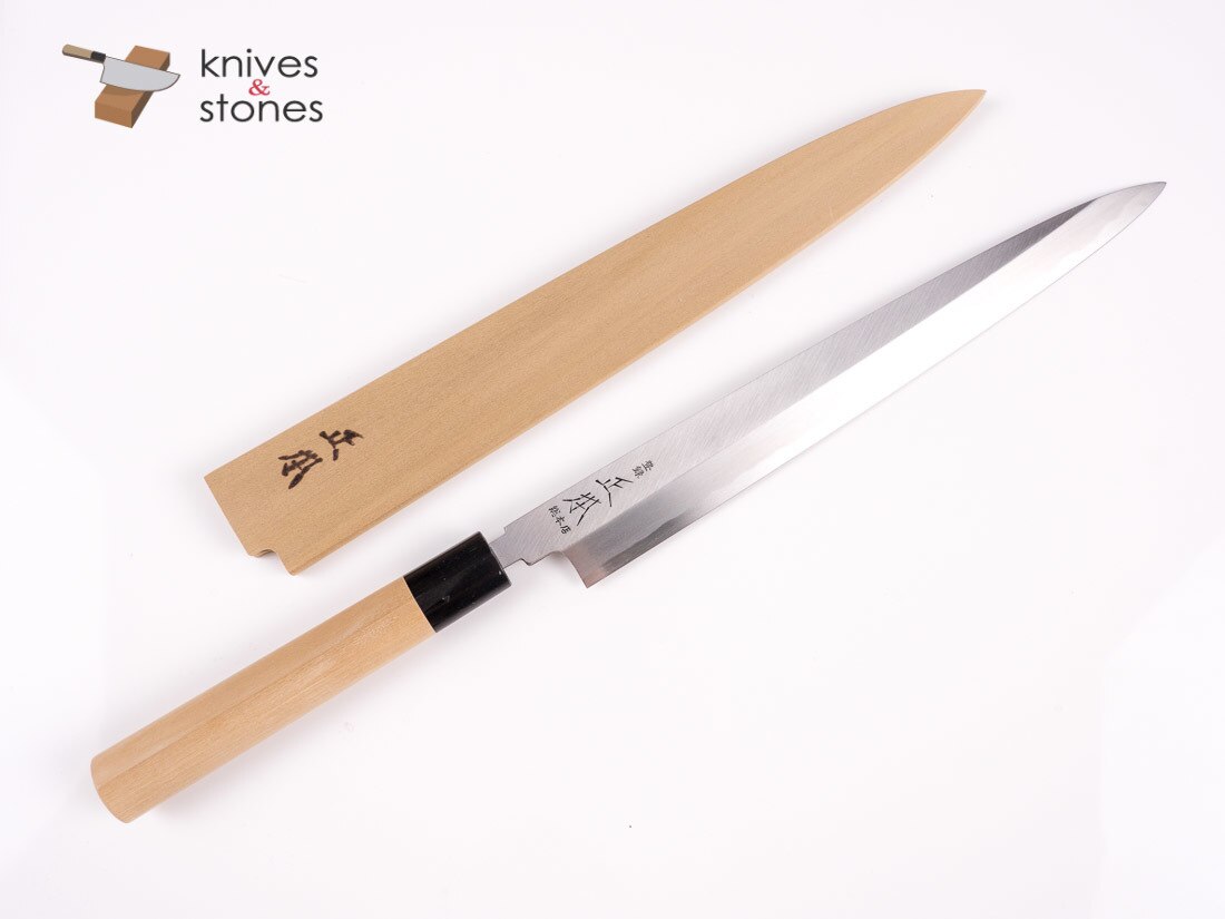 Masamoto Sohonten Aoko Hongasumi (KA, Blue 2) Yanagiba 300 mm 與 Saya