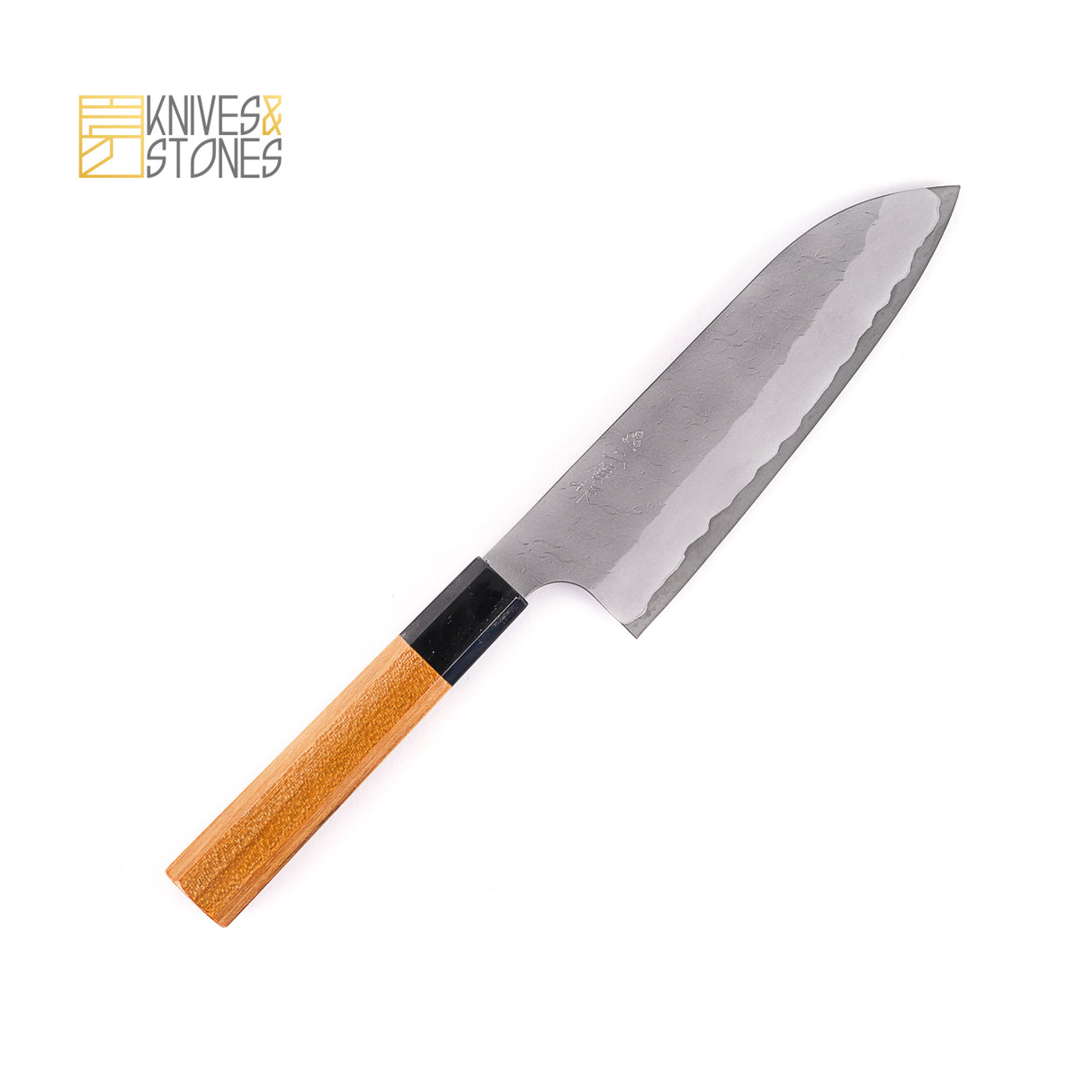 Nigara Aogami (Blue) Super Matt Migaki Tsuchime Finished Santoku 180mm