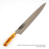 Saji VG10 Rainbow Damascus Sujihiki Ox Bone Handle 240/270 mm