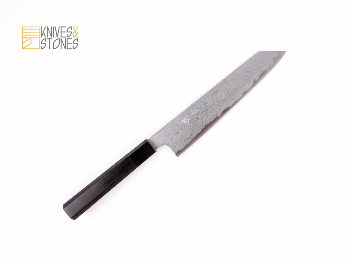 Sentan Blue 1 Damascus Kiritsuke 195mm with K&S Ebony handle, by Yoshikazu Tanaka