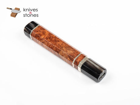 K&S Custom Stabilized Amboyna Burl, Horn Ferrule Triple Spacer WA handle