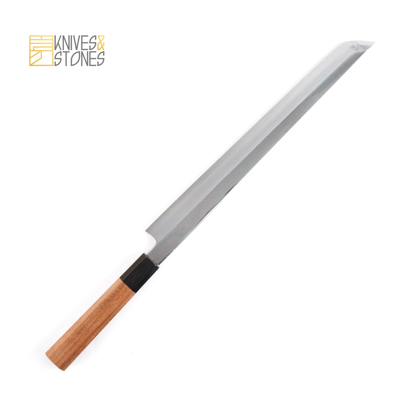中川 銀三鋼 先丸 柳刃 270/300/330 mm 鏡面 左手用